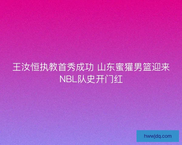 王汝恒执教首秀成功 山东蜜獾男篮迎来NBL队史开门红